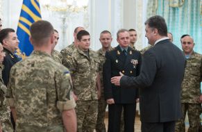 Petr Poroshenko during a meeting with the military