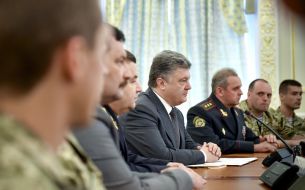 Petr Poroshenko during a meeting with the military