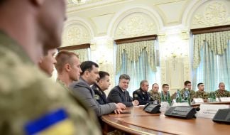 Petr Poroshenko during a meeting with the military
