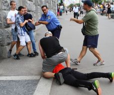 Потасовка во время протеста возле Харьковского горсовета