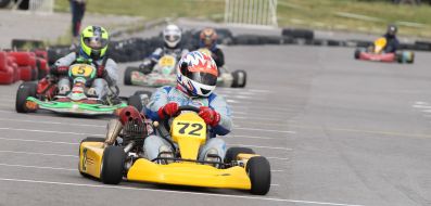 Participants of competition on carting