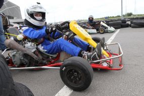 Participant of competition on carting