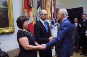 Meeting of Arseniy Yatsenyuk with Joe Biden