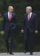 Arseniy Yatsenyuk and Stephen Harper