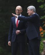 Arseniy Yatsenyuk and Stephen Harper
