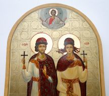 Reproduction of the central part of the triptych "The Saints Boris and Gleb"