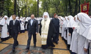 Участники молебна