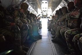Soldiers in the aircraft AN-26