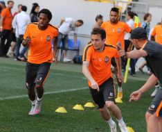 Training of players of FC "Shakhter" (Donetsk)