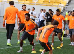 Training of players of FC "Shakhter" (Donetsk)