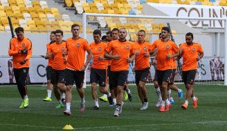 Training of players of FC "Shakhter" (Donetsk)