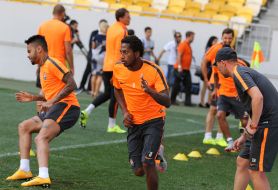 Training of players of FC "Shakhter" (Donetsk)