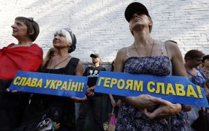 People with placards