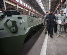 Oleksandr Turchynov on armored plant