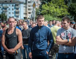 Unknown in sportswear during a rally