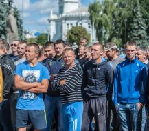 Unknown in sportswear during a rally