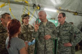 The handover ceremony military field hospital