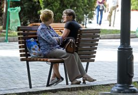 People sitting on a bench