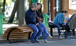 People sitting on a bench