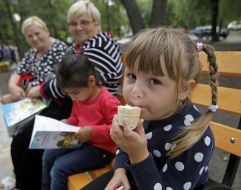 Girl eating ice cream