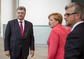 Petro Poroshenko and Angela Merkel