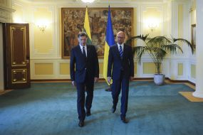 Arseniy Yatsenyuk and Algirdas Butkevicius