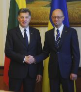 Arseniy Yatsenyuk and Algirdas Butkevicius