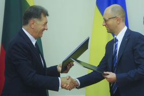 Arseniy Yatsenyuk and Algirdas Butkevicius