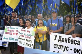 Activists of the "Svoboda" during a protest