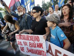 Activists of the "Svoboda" during a protest