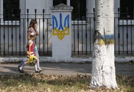 Knowledge Day at school in Krasnogorovka