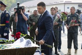 Farewell ceremony with soldiers