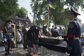 Farewell ceremony with soldiers