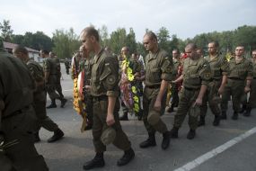 Farewell ceremony with soldiers