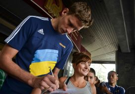 Players of the national team of Ukraine on basketball