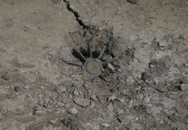 Unexploded mortar shell