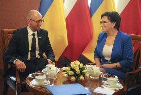 Arseniy Yatsenyuk and Ewa Kopacz