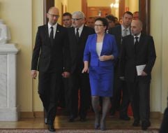 Arseniy Yatsenyuk and Ewa Kopacz