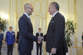 Arseniy Yatsenyuk and Andrej Kiska