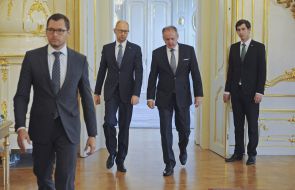 Arseniy Yatsenyuk and Andrej Kiska
