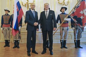 Arseniy Yatsenyuk and Andrej Kiska