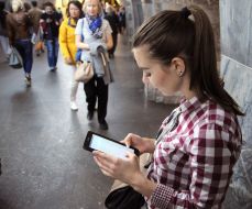 Girl with a mobile phone