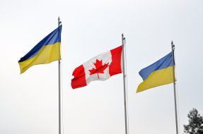 Flags of Ukraine and Canada