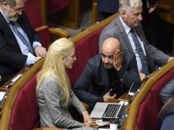 Svetlana Zalishchuk and Mustafa Nayem