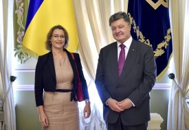 Isabelle Dumont and Petro Poroshenko