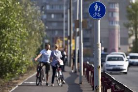 The new bike path in Kiev