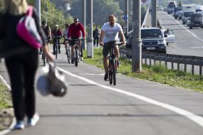 The new bike path in Kiev