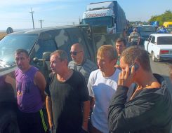 Public blockade of Crimea at the "Kalanchak" checkpoint
