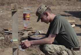 Участники блокады на КПП "Чаплинка"