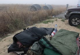 Participants of blockade at the "Chaplynka" checkpoint